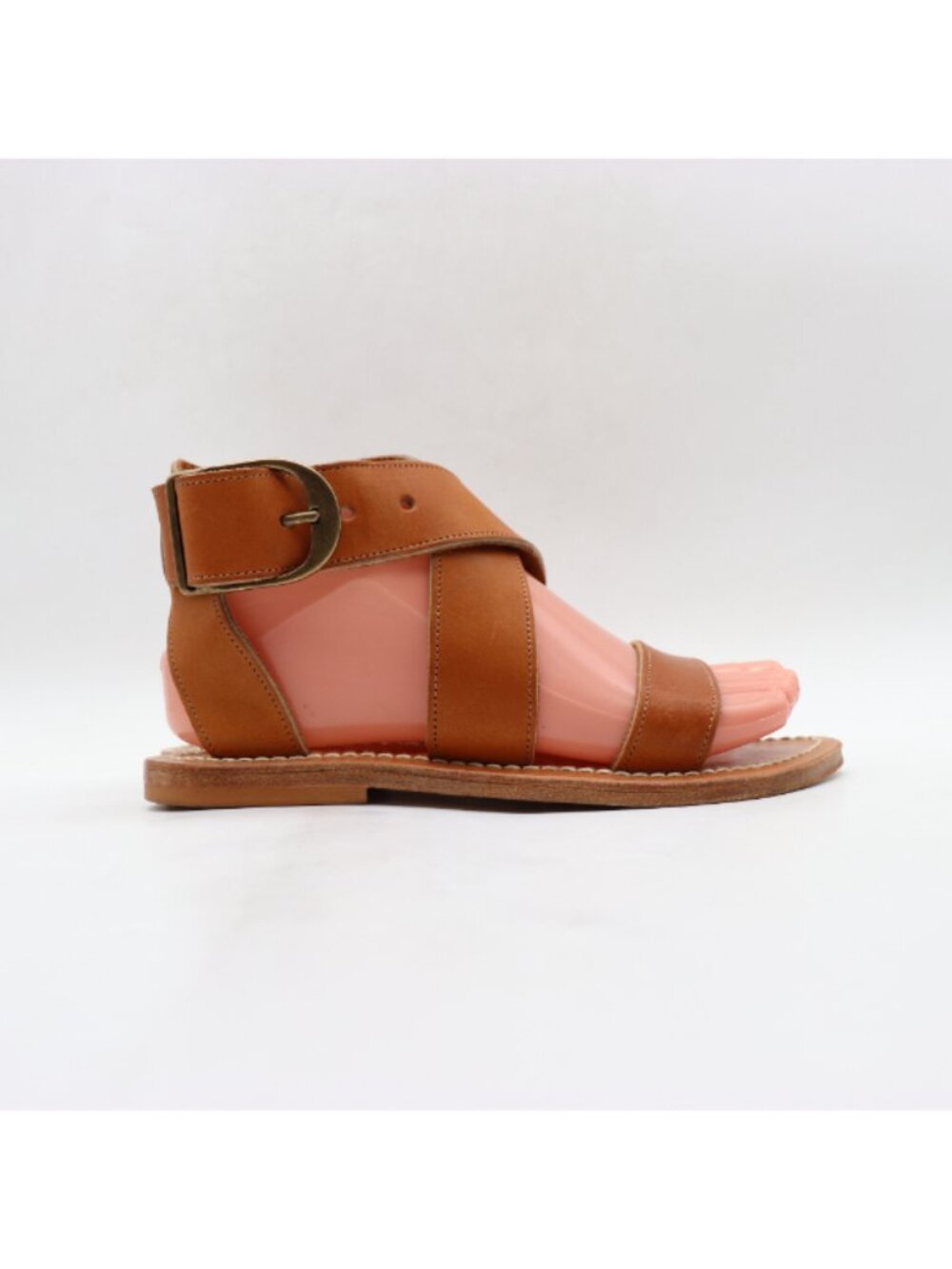 KJ Kjacques Lazare Sandals Women's Size 36 Gladiator Ankle Straps Brown Leather
